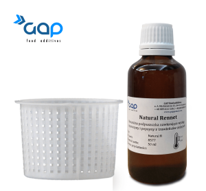 Podpuszczka naturalna cielęca 50 ml + forma okrągła